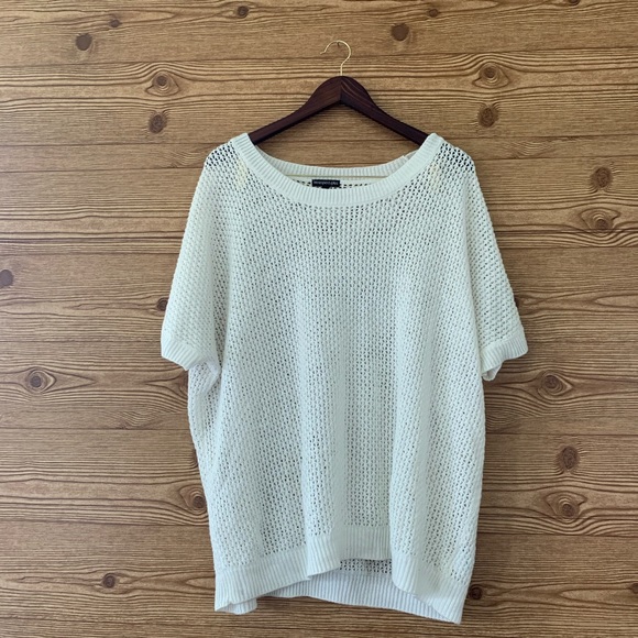 CREAM CROCHET TOP SUMMER BOHO KNIT LAYER 3X - Picture 2 of 7